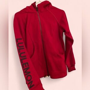 Rare Lululemon Athletica Scuba Red Full-Zip with Graphic on Sleeve